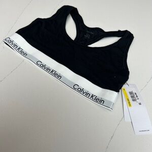 Calvin Klein Black and White Logo Band Bra